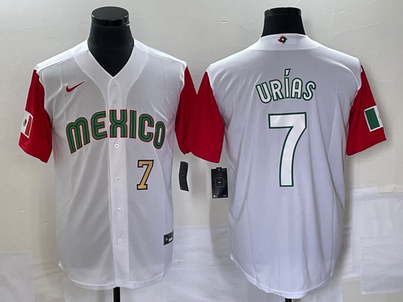 Men 2023 World Cub Mexico #7 Urias White white Nike MLB Jersey4